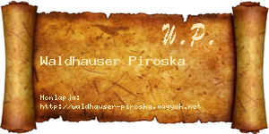 Waldhauser Piroska névjegykártya