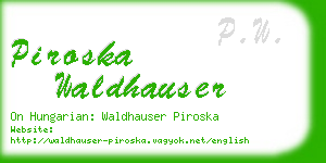 piroska waldhauser business card